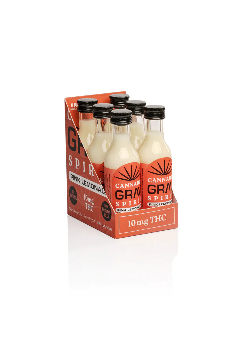 GRAV Cannabis Spirit 10mg Pink Lemonade Shots, 50ml Bottle 6-Pack